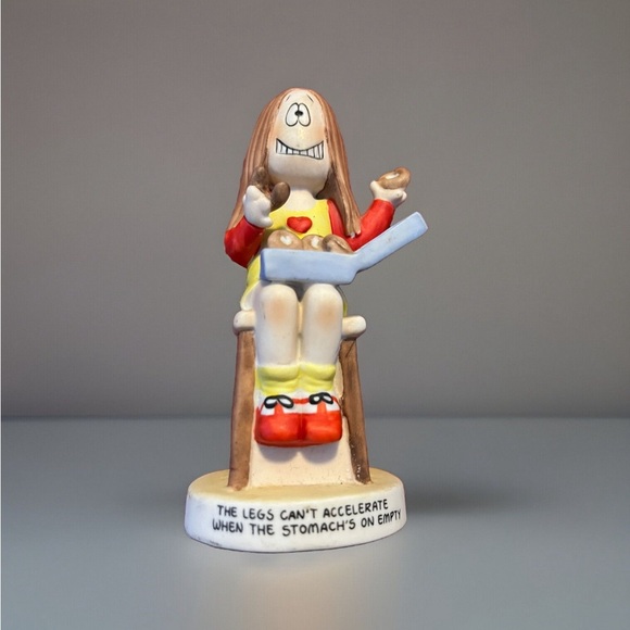 Cathy Vintage 1982 Cartoon Figurine Donuts The Legs Can’t Accelerate When The - Picture 1 of 3